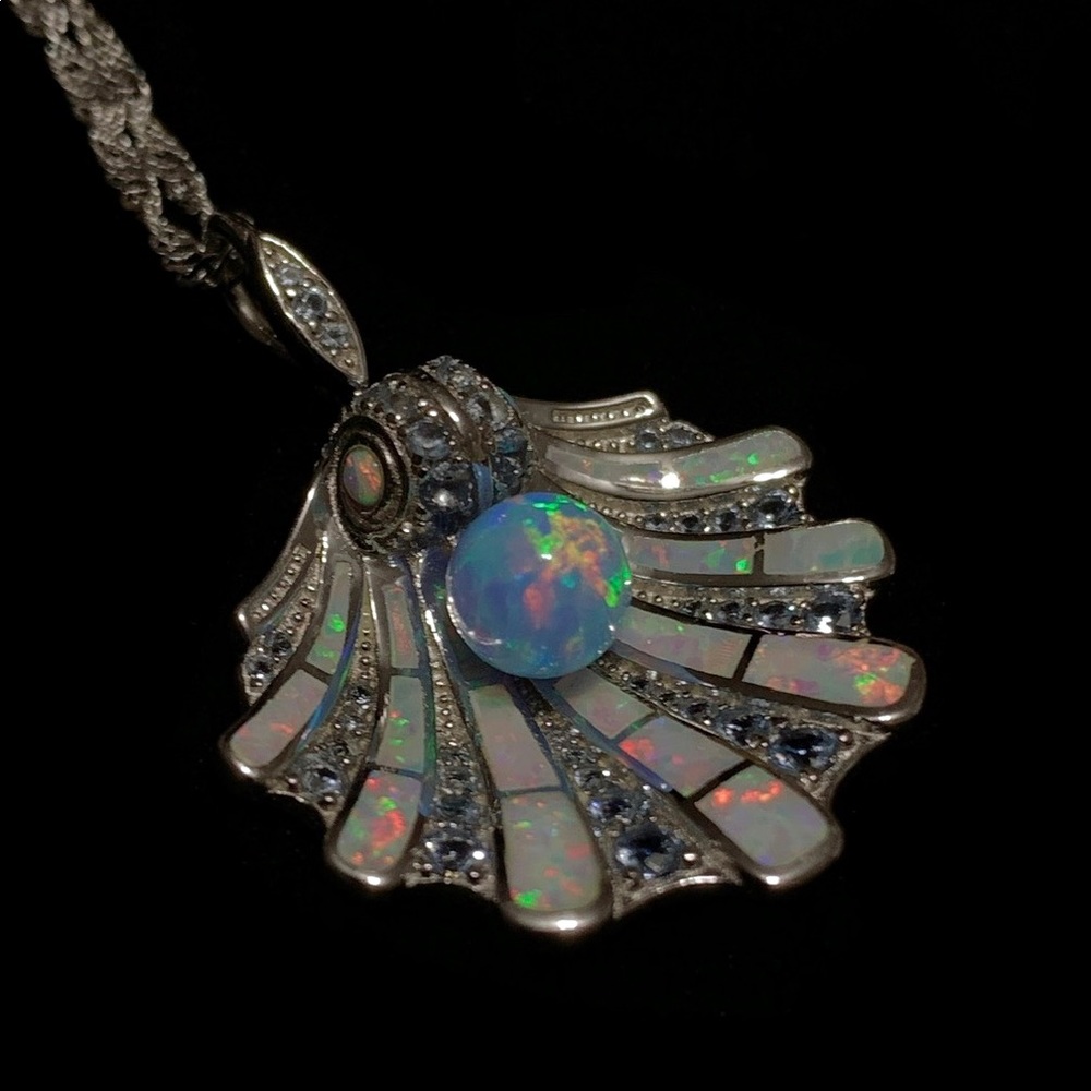 Sterling silver shell necklace, custom work.